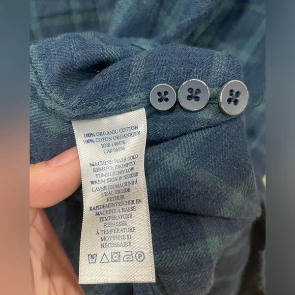 Faherty Shirt Mens XXL Blue Plaid Button Up Long Sleeve Organic Cotton - Picture 6 of 6